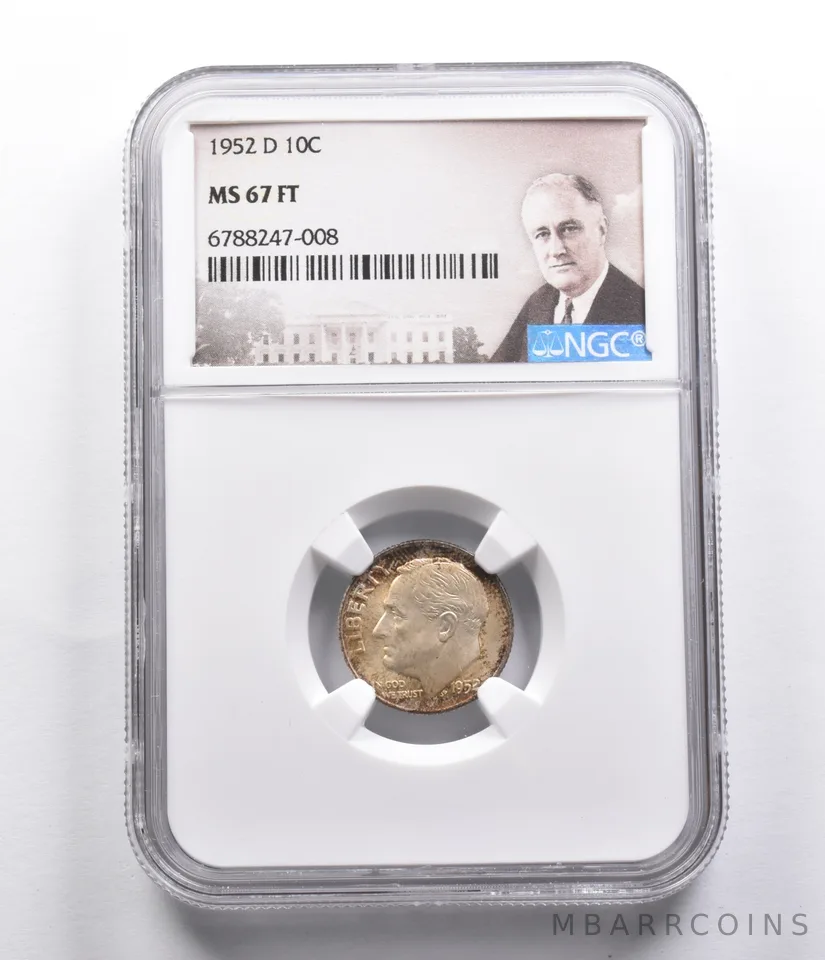 MS67 FT 1952-D Roosevelt Dime NGC a4054