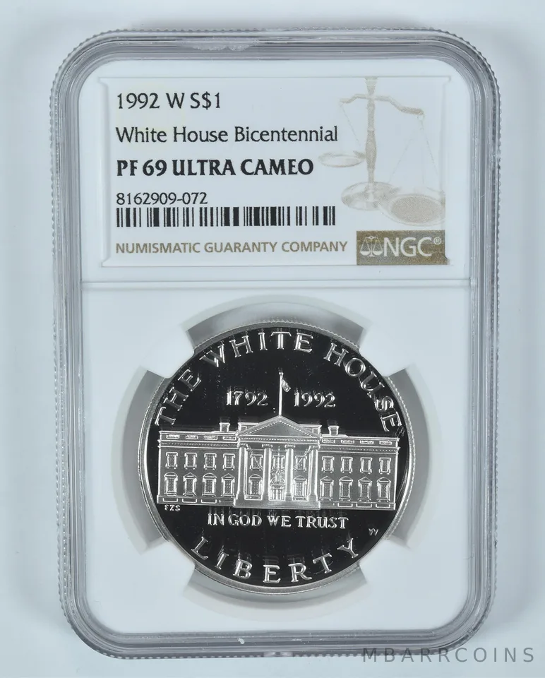 1992-W White House Commemorative Silver Dollar PF69 UCAM NGC