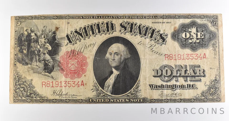 1917 $1 Legal Tender Large Note Red Seal *3557