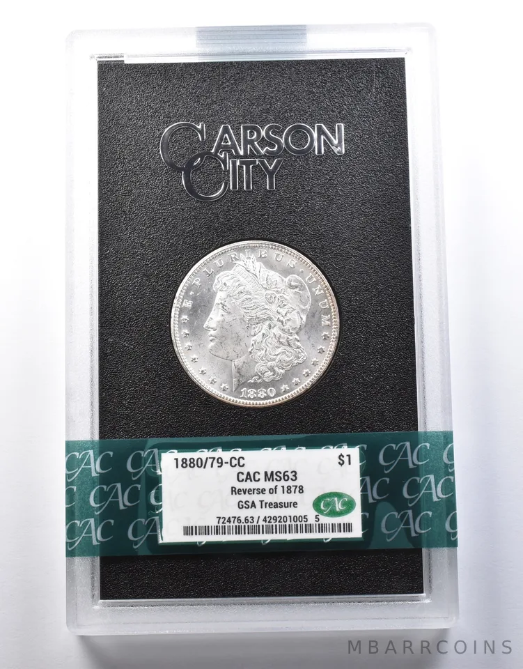 1880/79-CC Morgan Silver Dollar Reverse Of 78 GSA Treasure MS63 CAC *9374