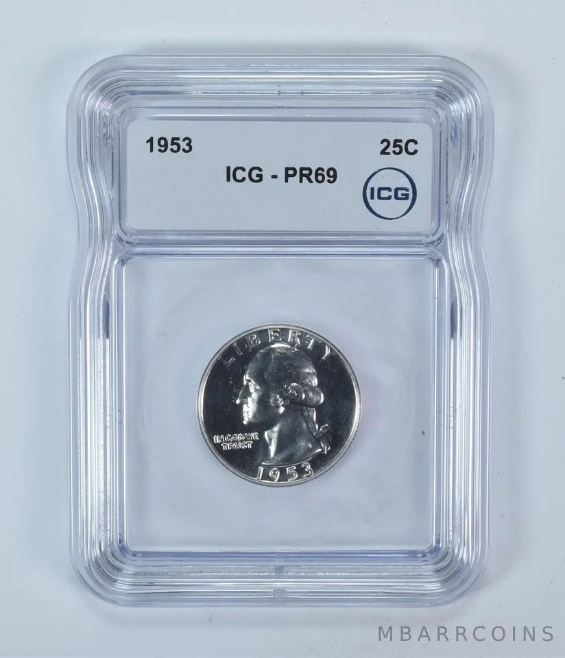 1953 Washington Quarter PR69 ICG