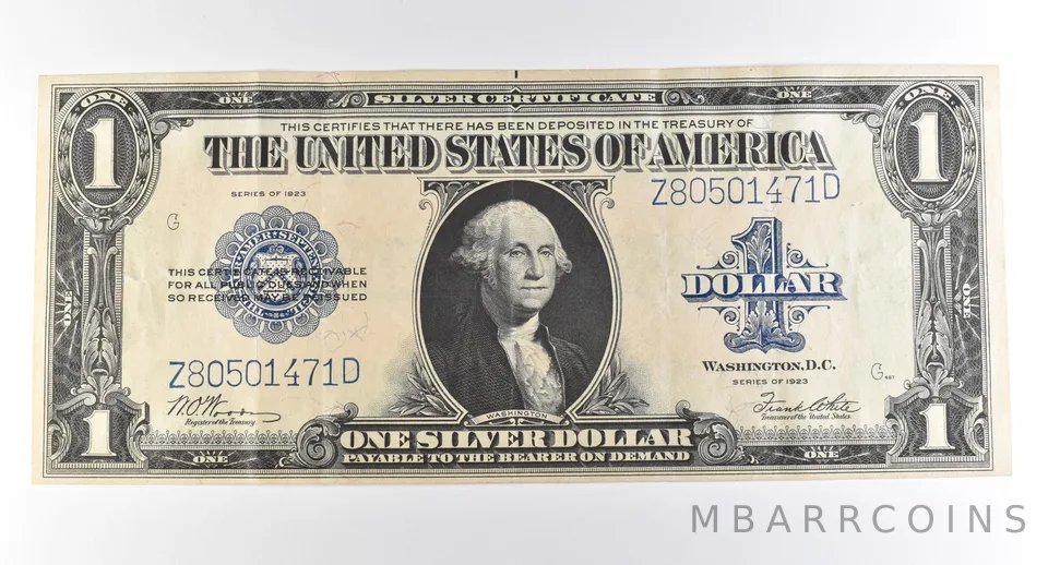 1923 $1 Silver Certificate Large Note Blue Seal *3686