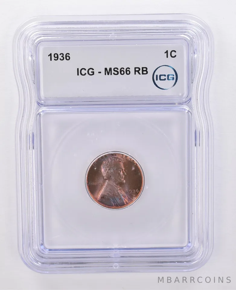 1936 Lincoln Wheat Cent MS66 RB ICG Beautiful Tone *0087