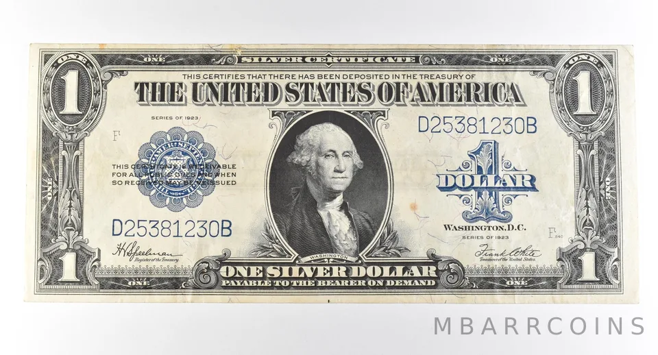 1923 $1 Silver Certificate Large Note Blue Seal *2966