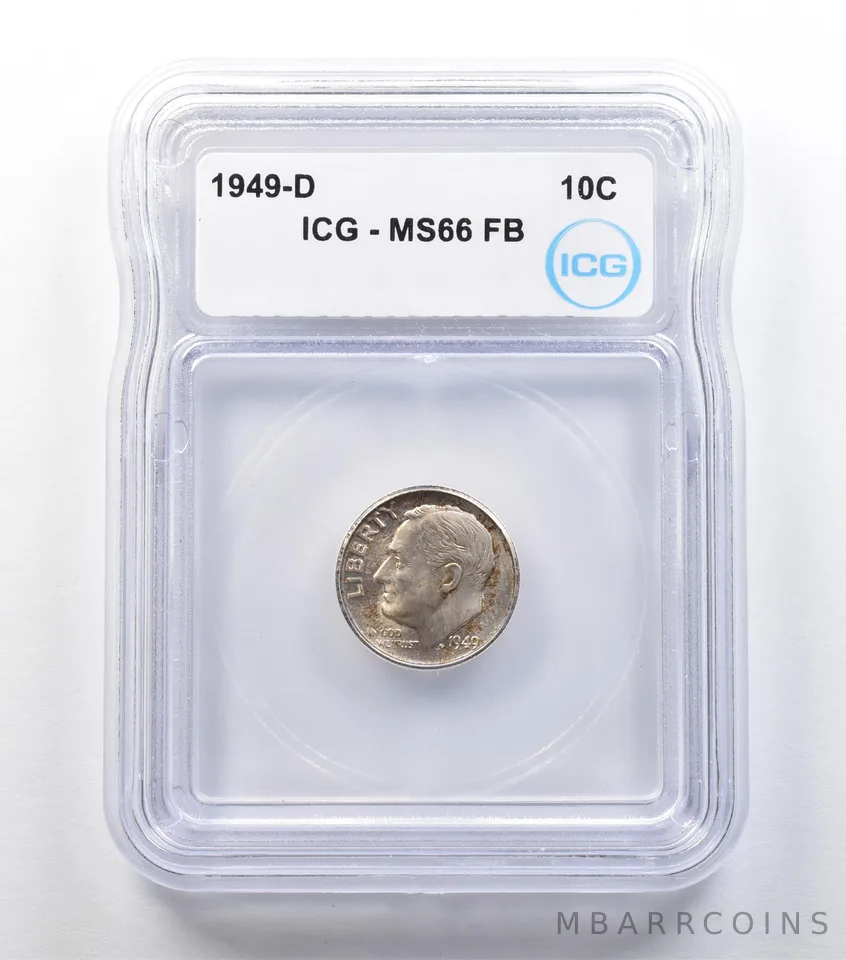 1949-D Roosevelt Dime MS66 FB ICG *3658