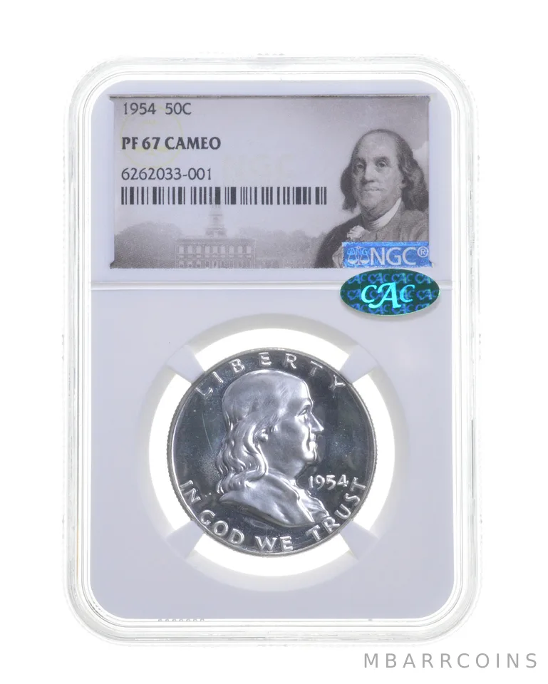 PF67 CAM 1954 Franklin Half Dollar - CAC - Graded NGC *4644