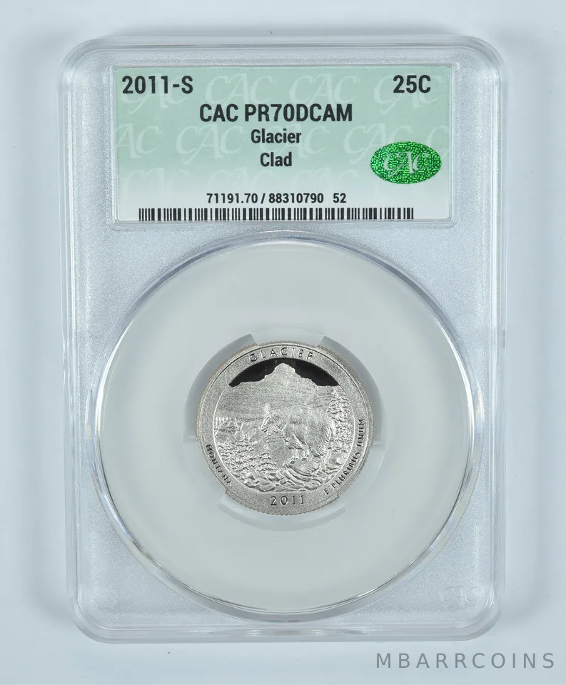 2011-S Washington Quarter Glacier CLAD ATB PR70 DCAM CAC CACg