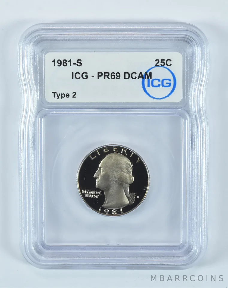 1981-S Washington Quarter Type 2 PR69 DCAM ICG