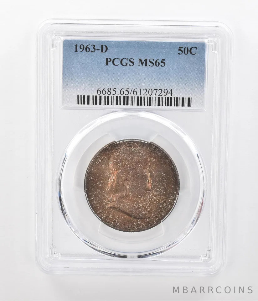 1963-D Franklin Half Dollar MS65 PCGS Beautiful Tone *1150