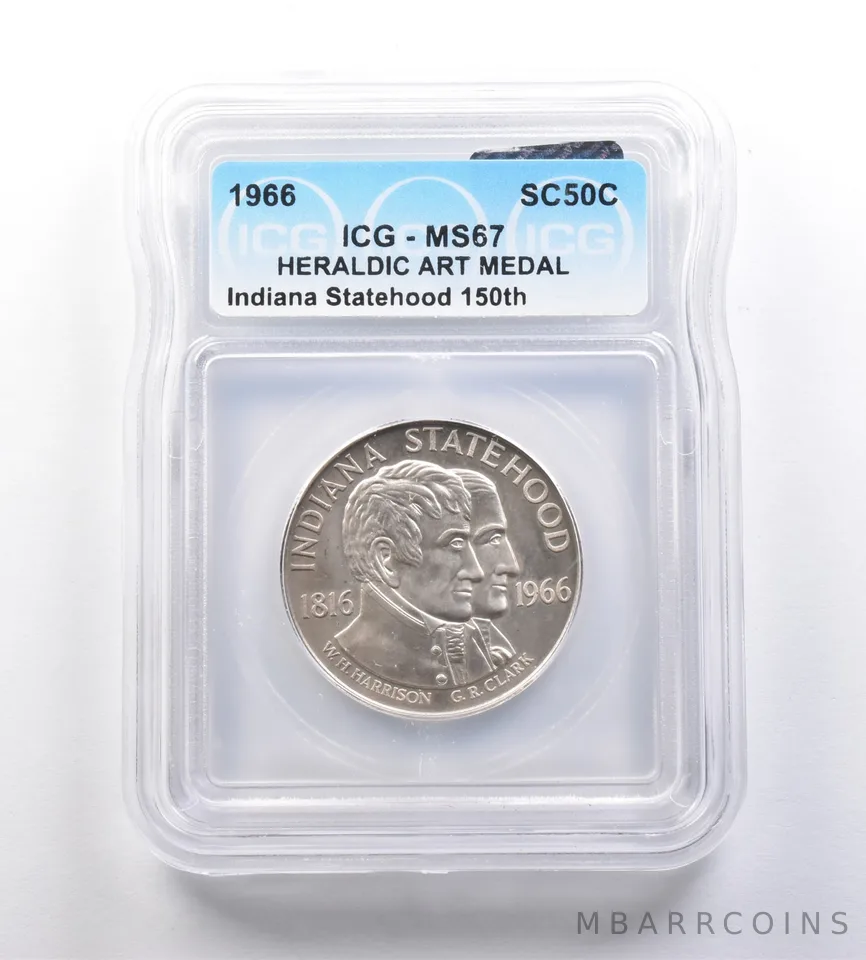 1966 So-Called Half Dollar Indiana Statehood 150th MS67 ICG *7226