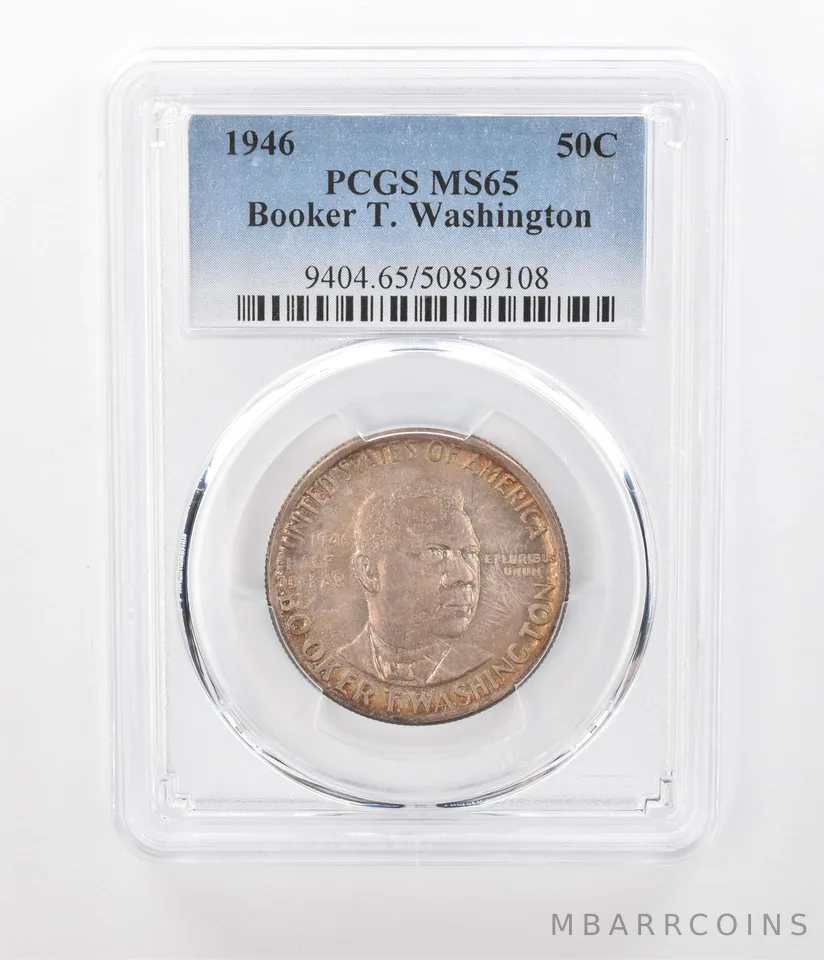 1946 Booker T Washington Commemorative Half Dollar MS65 PCGS Nice Tone a1165