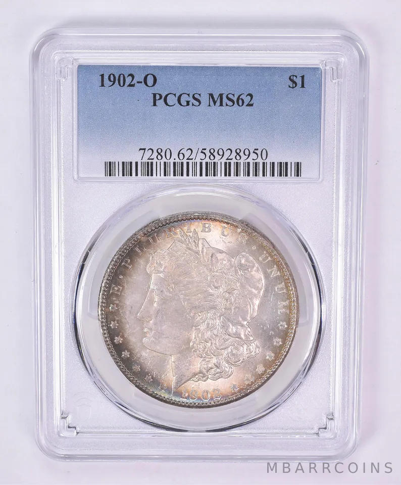1902-O Morgan Silver Dollar MS62 PCGS Beautiful Tone *1080
