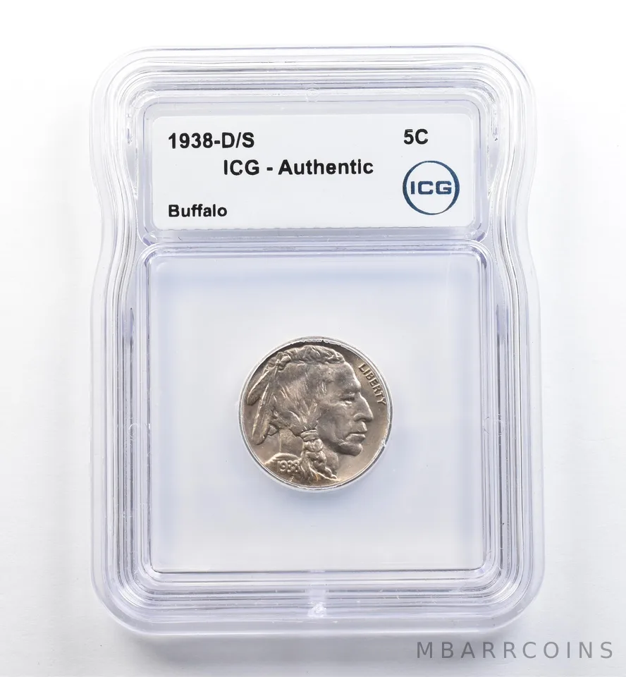 1938-D/S Indian Head Buffalo Nickel Authentic ICG *9969