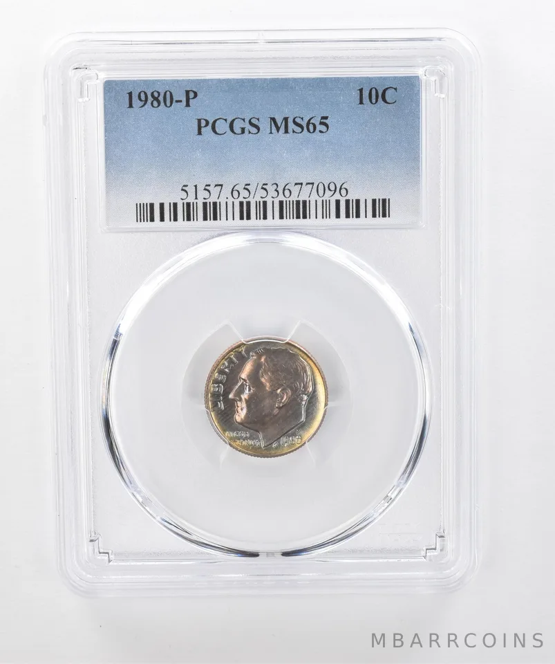 1980-P Roosevelt Dime MS65 PCGS Beautiful Tone *1287