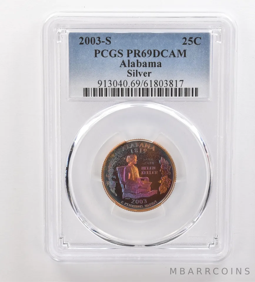 2003-S Washington State Quarter Alabama Silver PR69 DCAM PCGS Nice Tone *3268