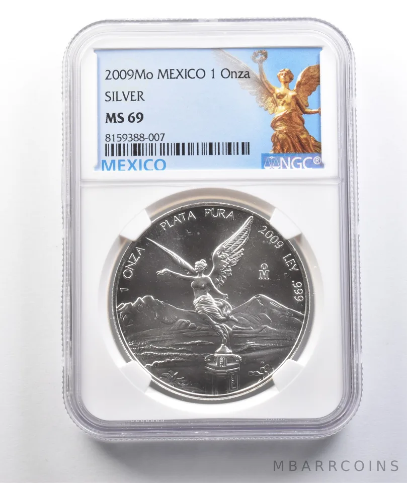 2009 Mo Mexico 1 Onza Silver Libertad MS69 NGC a5532