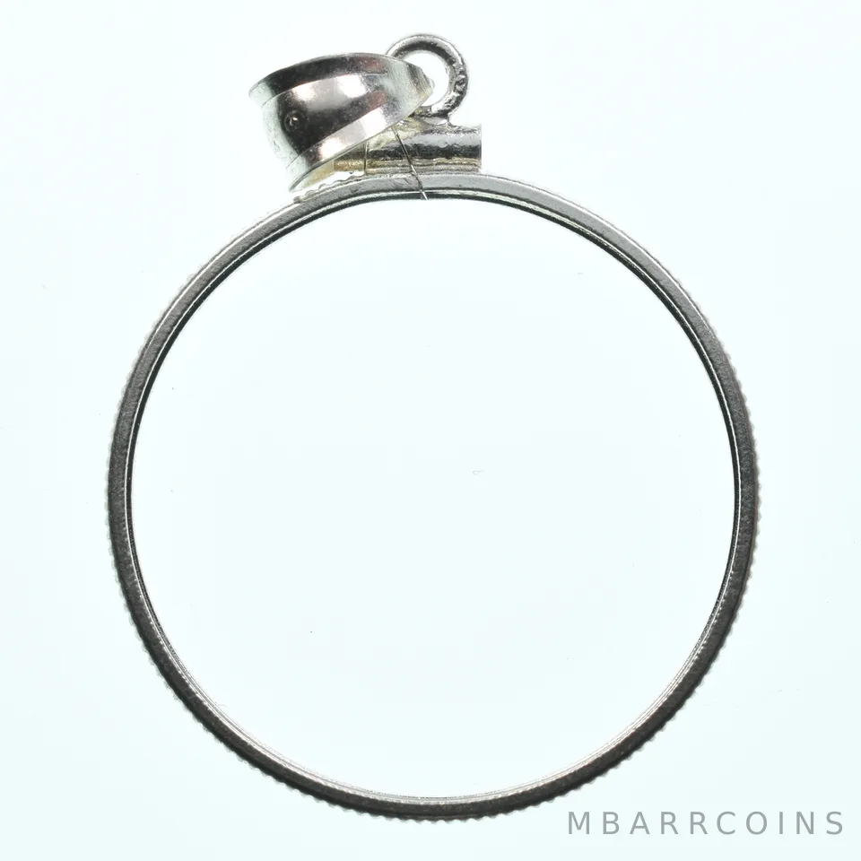 Sterling Silver 26 MM Susan B Anthony $1 Coin Bezel Pendant Frame Edge *2328