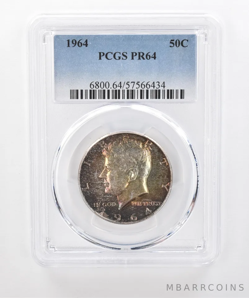 1964 Kennedy Half Dollar PR64 PCGS Beautiful Tone a1397