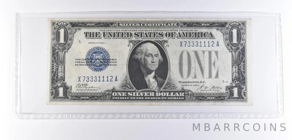 1928 A $1 Silver Certificate Blue Seal *8376