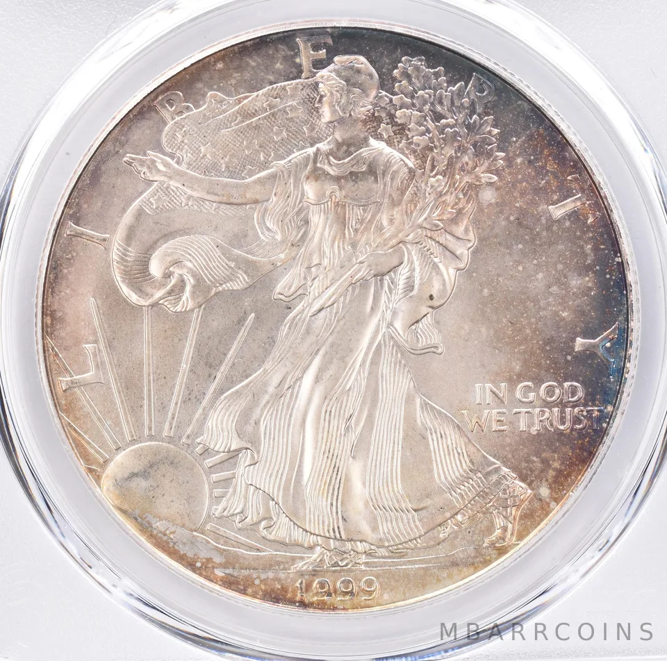 1999 American Silver Eagle MS68 PCGS Beautiful Tone *1296