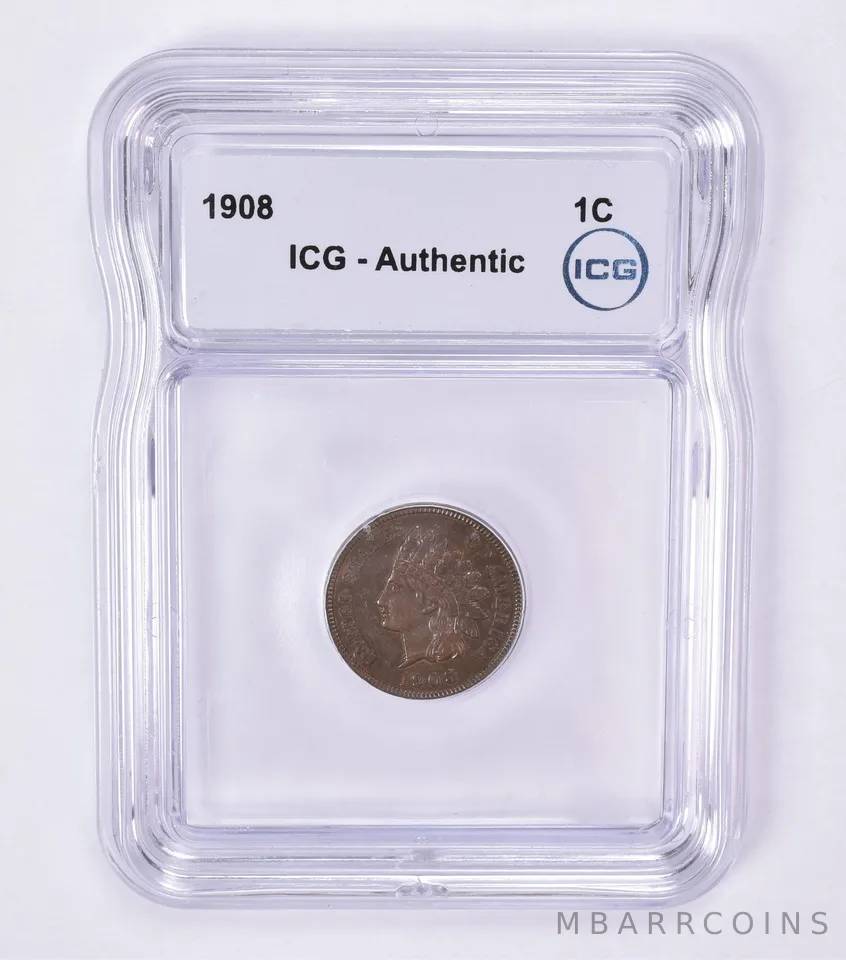 1908 Indian Head Cent Authentic ICG Beautiful Tone *0601