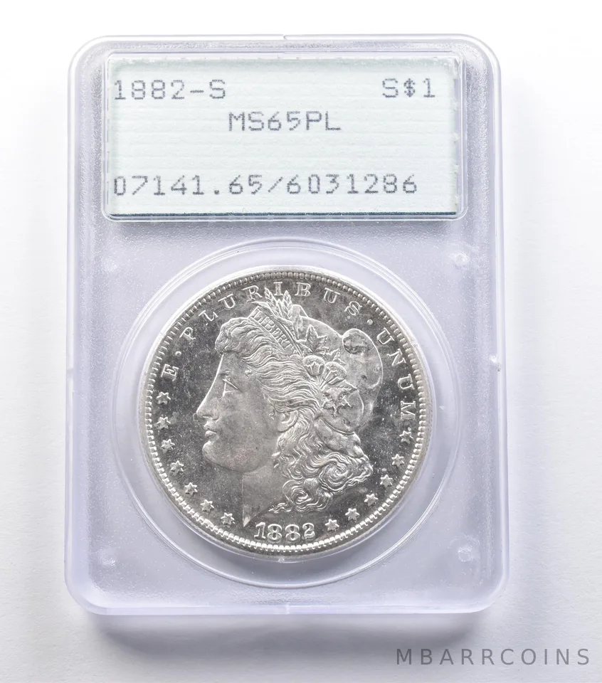 1882-S Morgan Silver Dollar MS65 PL PCGS Rattler *9562