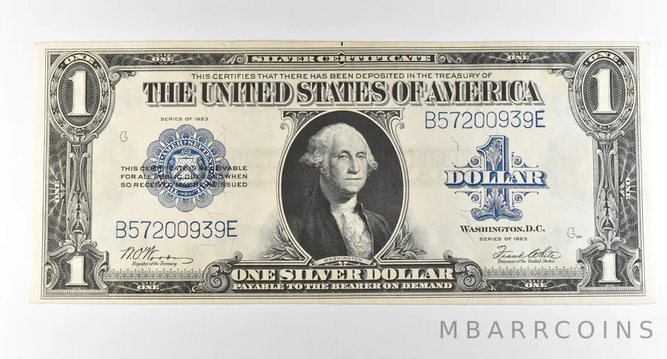 1923 $1 Silver Certificate Large Note Blue Seal *2934
