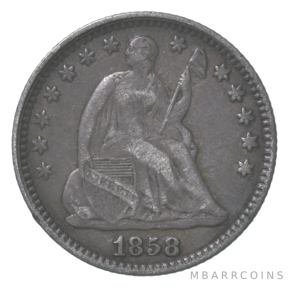1858 Seated Liberty Half Dime Type 3 a8596