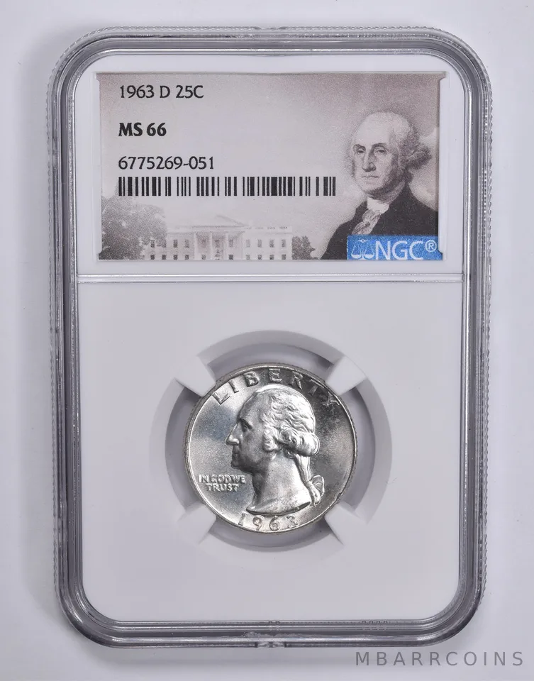 1963-D Washington Quarter 25c Special Lbl MS66 NGC