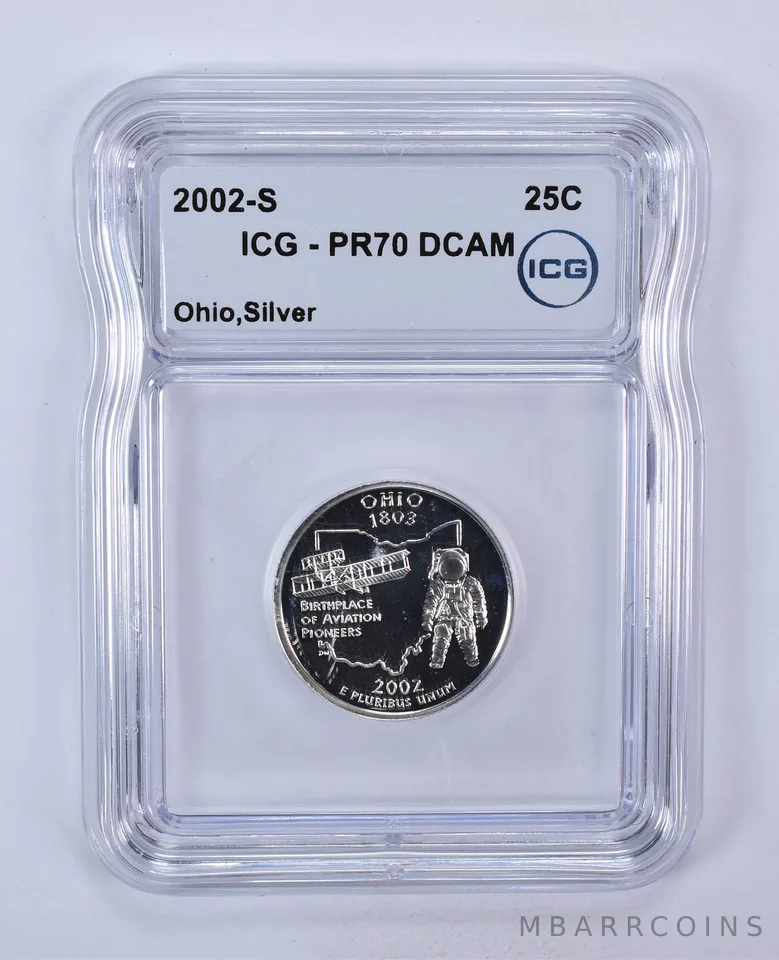 2002-S Washington State Quarter Silver Ohio PR70 DCAM ICG