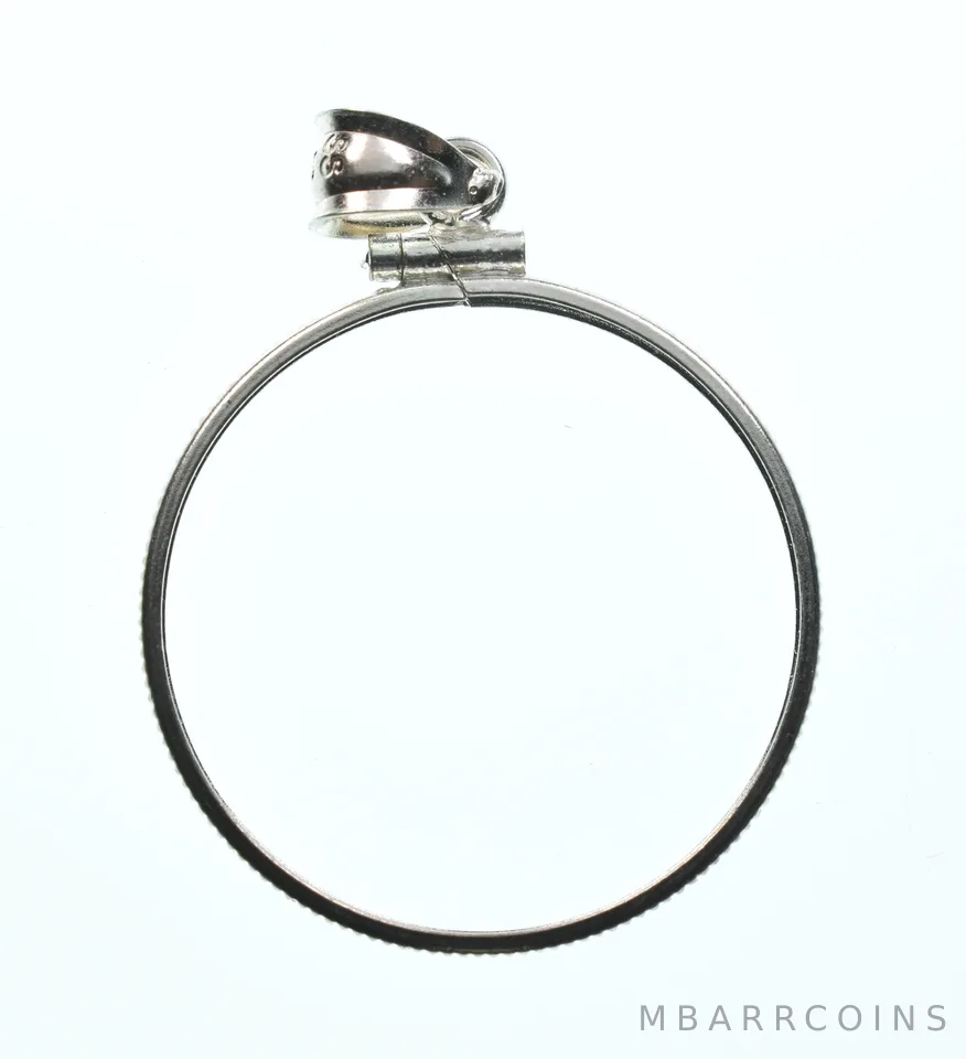 Sterling Silver 26 MM Susan B Anthony $1 Coin Bezel Pendant Frame Edge *2197