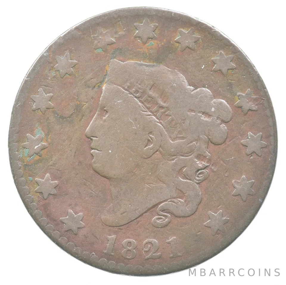 1821 Matron Head Large Cent a8183