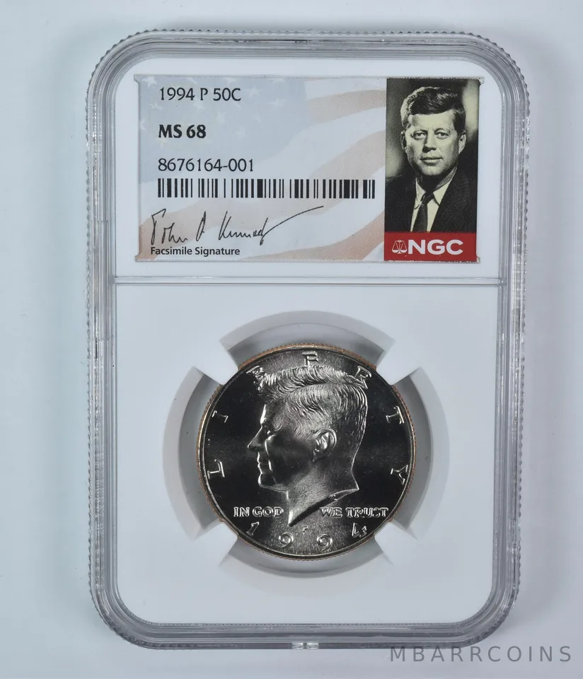 1994-P Kennedy Half Dollar MS68 NGC Signature Label