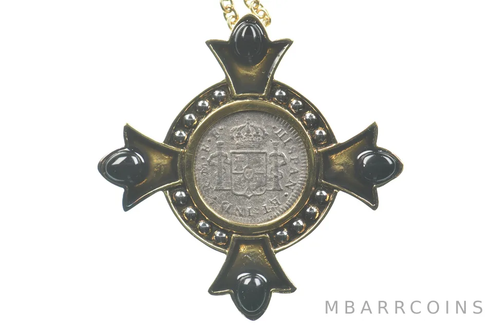 1783 Mo Mexico 1/2 Real Necklace El Cazador Real Pirate Treasure *4742