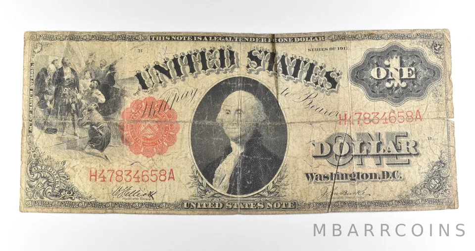 1917 $1 Legal Tender Large Note Red Seal *4547