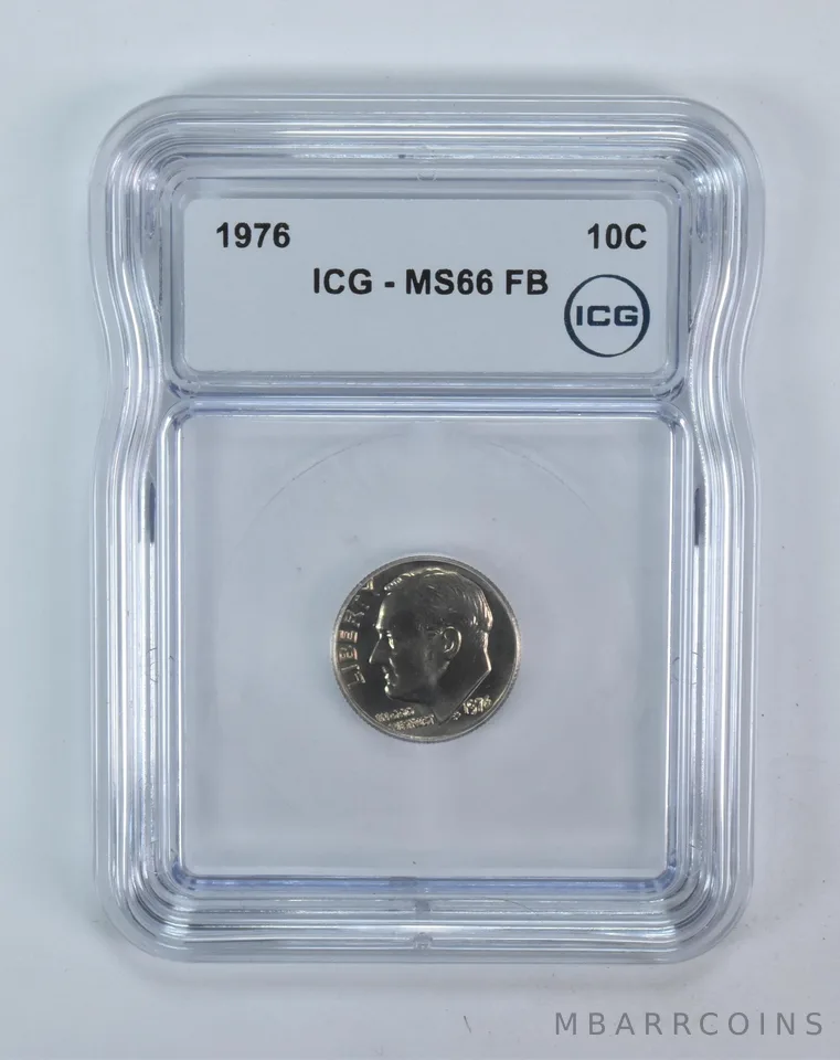1976 Roosevelt Dime MS66 FB ICG