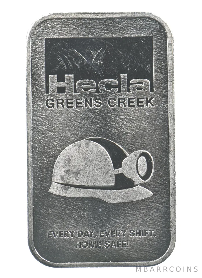 1 Troy Oz Silver Bar Hecla Greens Creek *6809