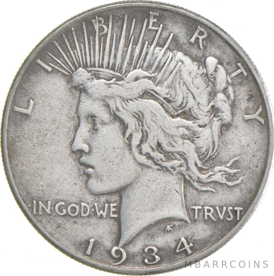 1934 Peace US Silver Dollar - 90% Philadelphia Minted