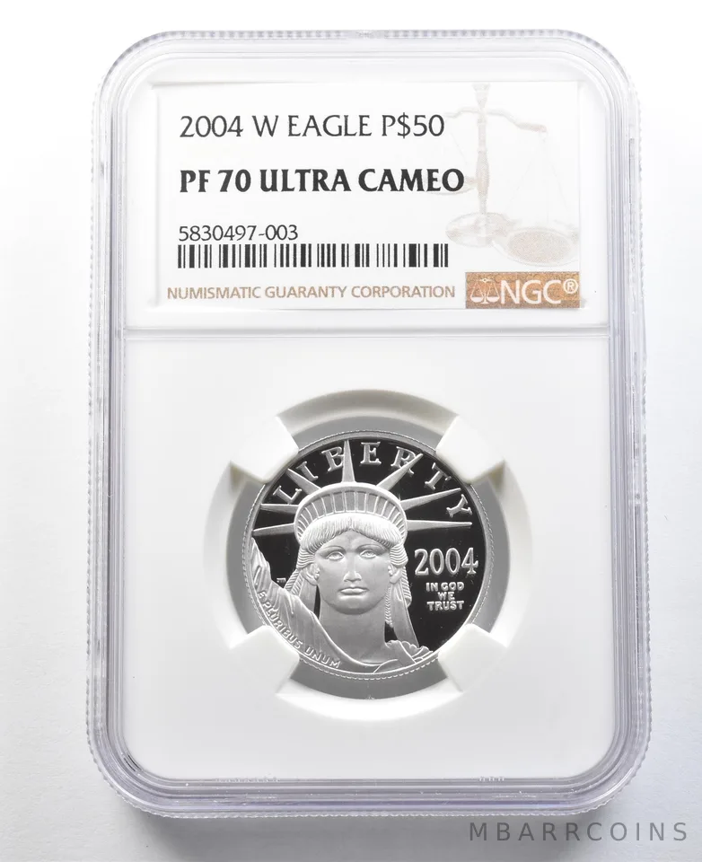 2004-W $50 American Platinum Eagle 1/2 Oz Platinum PF70 UCAM NGC