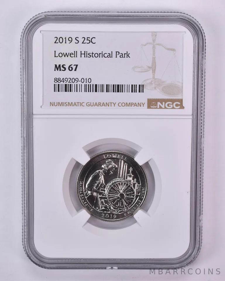 2019-S Washington Quarter ATB Lowell Historical Park MS67 NGC