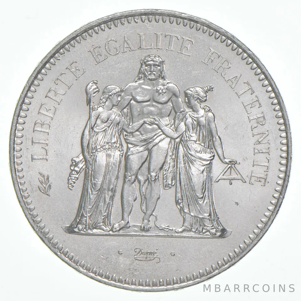 1976 France 50 Francs Hercules 90% Silver BU