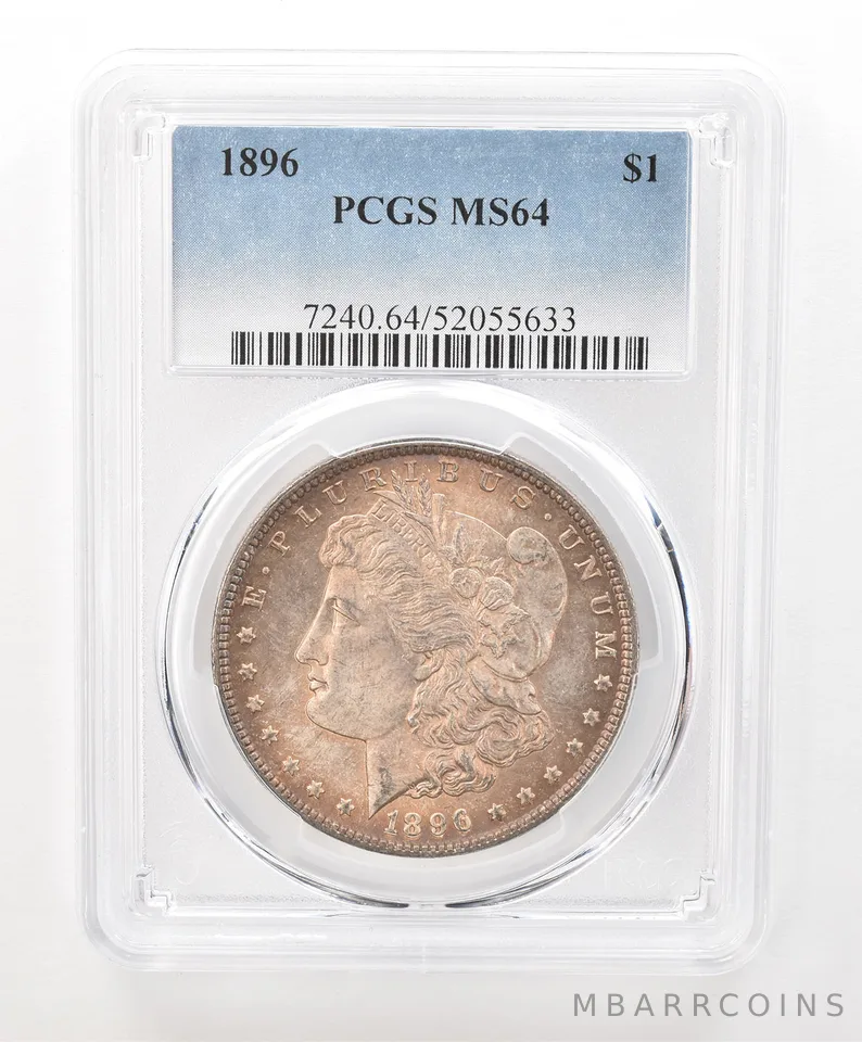 1896 Morgan Silver Dollar MS64 PCGS Beautiful Tone a6628