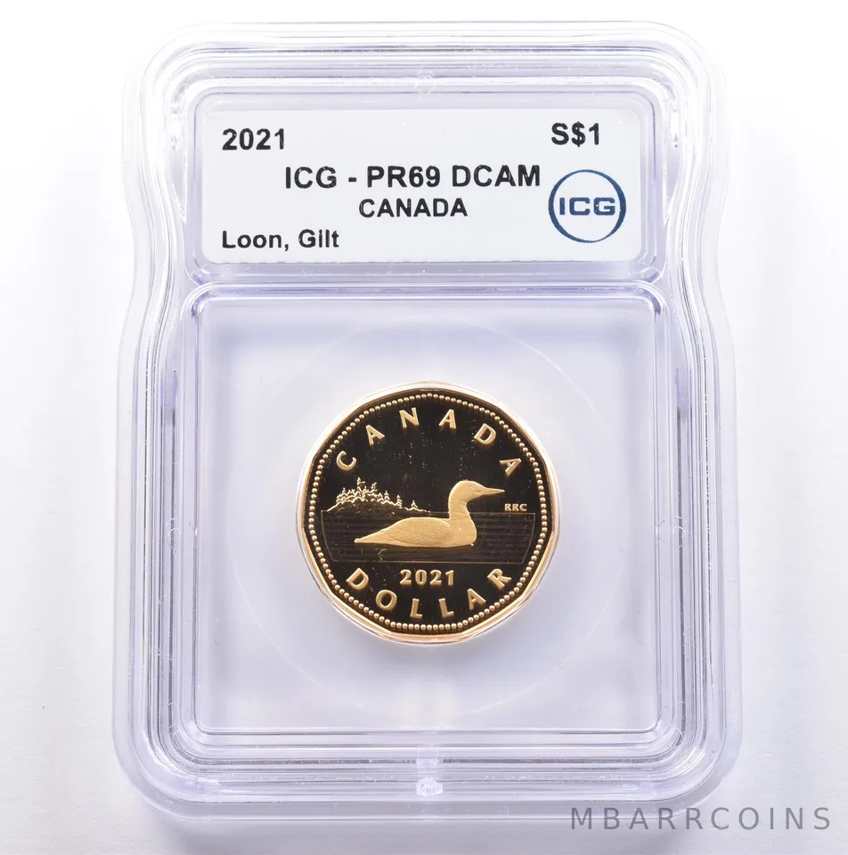 2021 Canada 1 Dollar Silver Loon Gilt PR69 DCAM ICG *9018