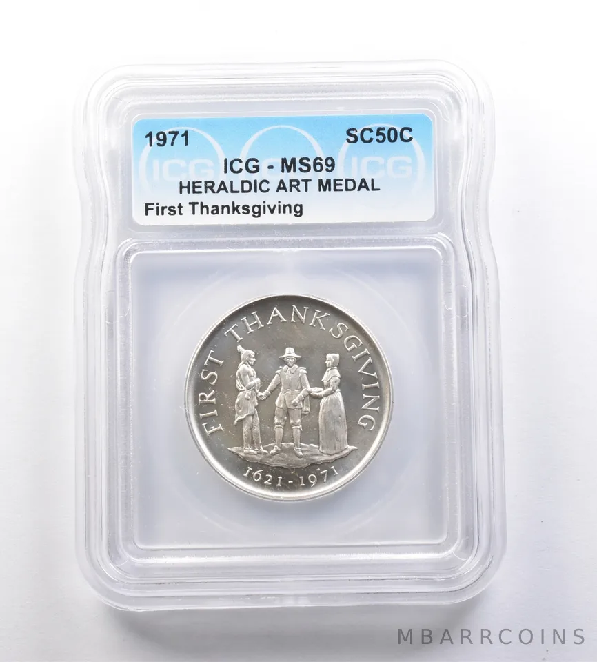 1971 So-Called Half Dollar First Thanksgiving MS69 ICG *7181