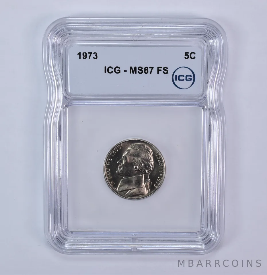 1973 Jefferson Nickel MS67 FS ICG