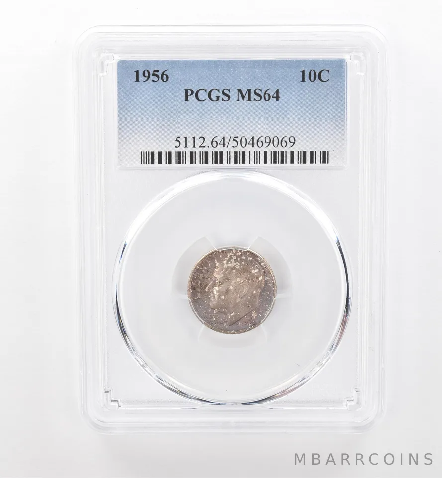 1956 Roosevelt Dime MS64 PCGS Beautiful Tone *1871