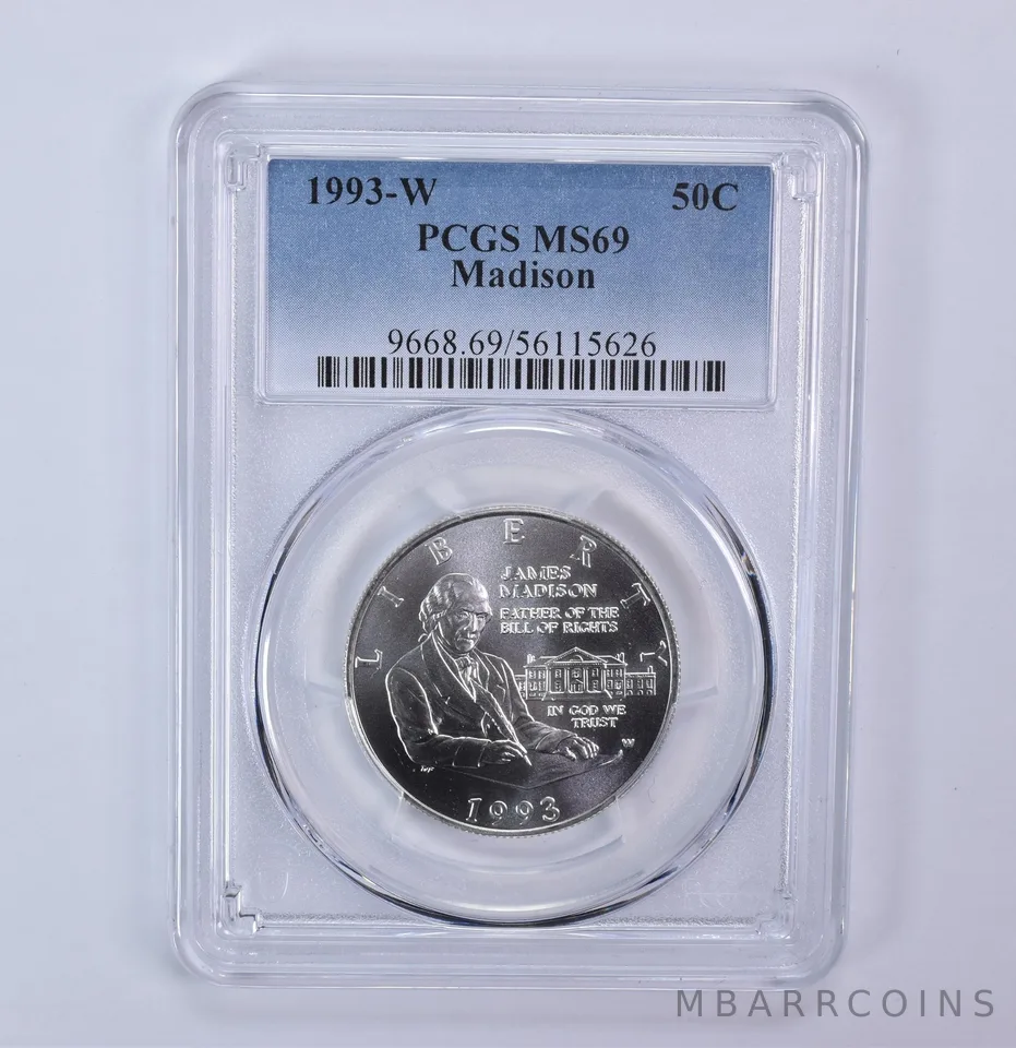 1993-W James Madison Commemorative Half Dollar MS69 PCGS