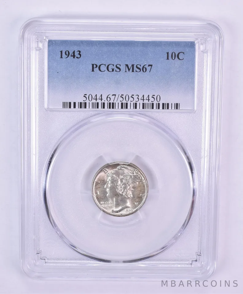 1943 Mercury Dime MS67 PCGS *2297