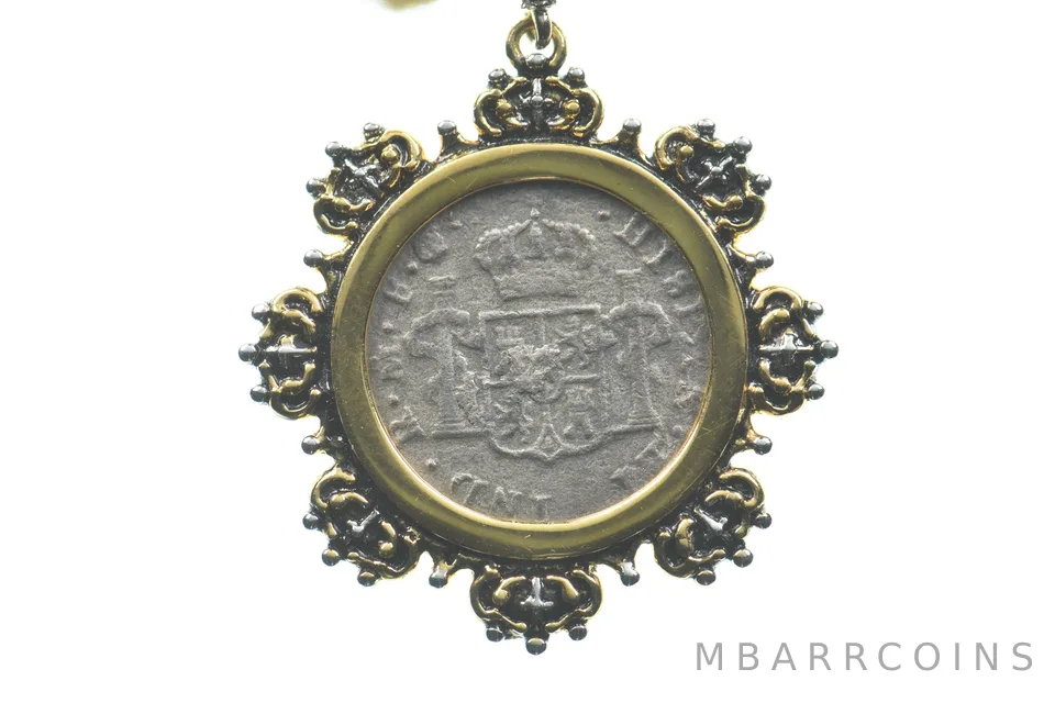 1788 Mo Mexico 1/2 Real Necklace El Cazador Real Pirate Treasure *4743