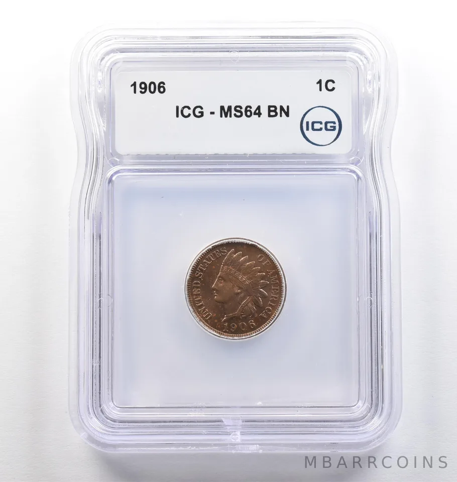 1906 Indian Head Cent MS64 BN ICG *4108